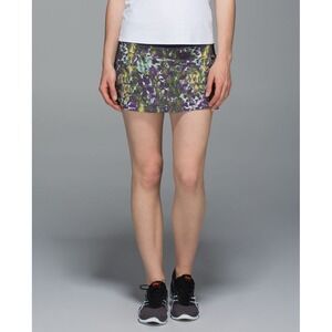 Lululemon Women's Pace Rival Skirt II Floral Sport White Multi Black 12